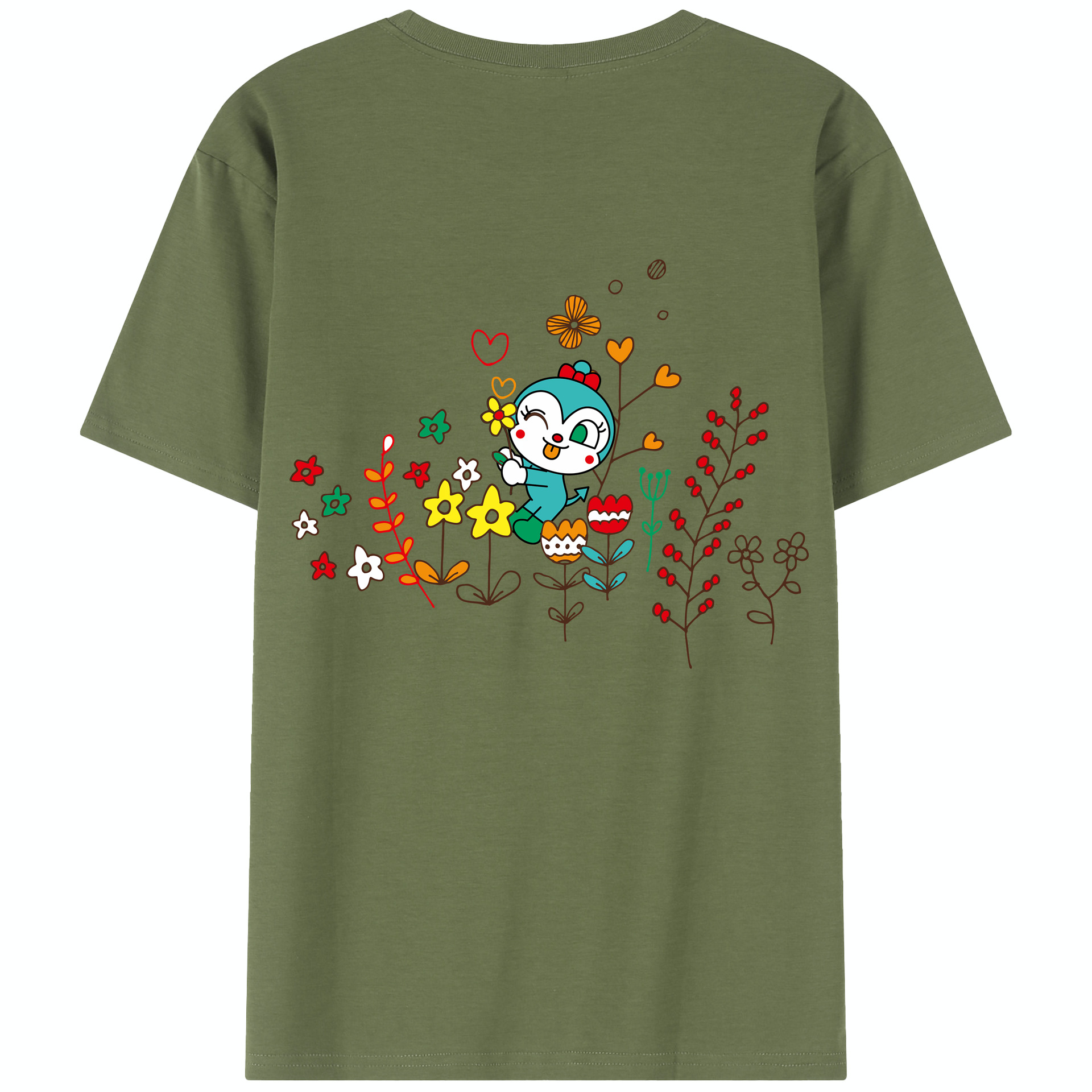 （画像用） アンパンマン Anpanman 綿100％半袖Tシャツ（背面プリント）